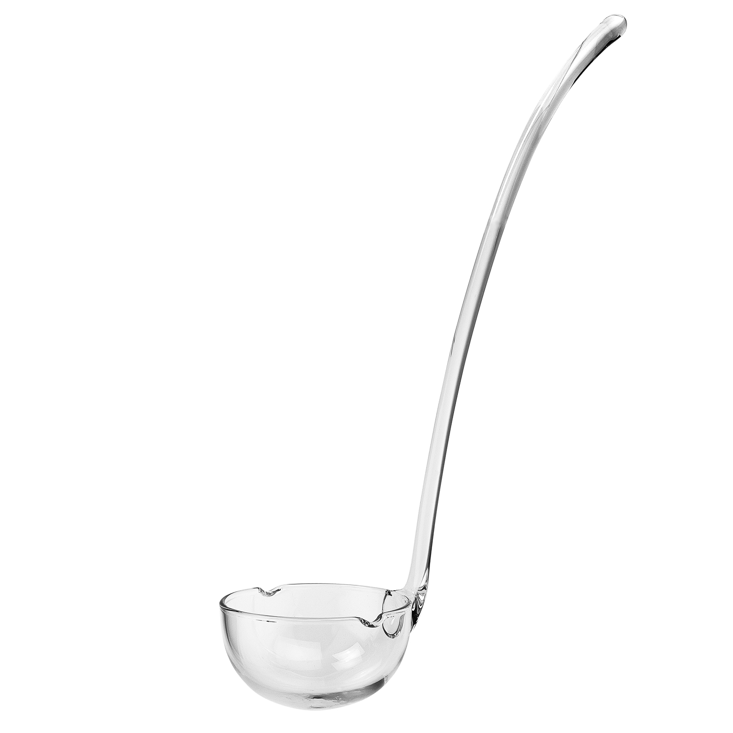 12-13" Mouth Blown Crystal Long Lead Free Crystal Gravy Dressing or Punch Ladle