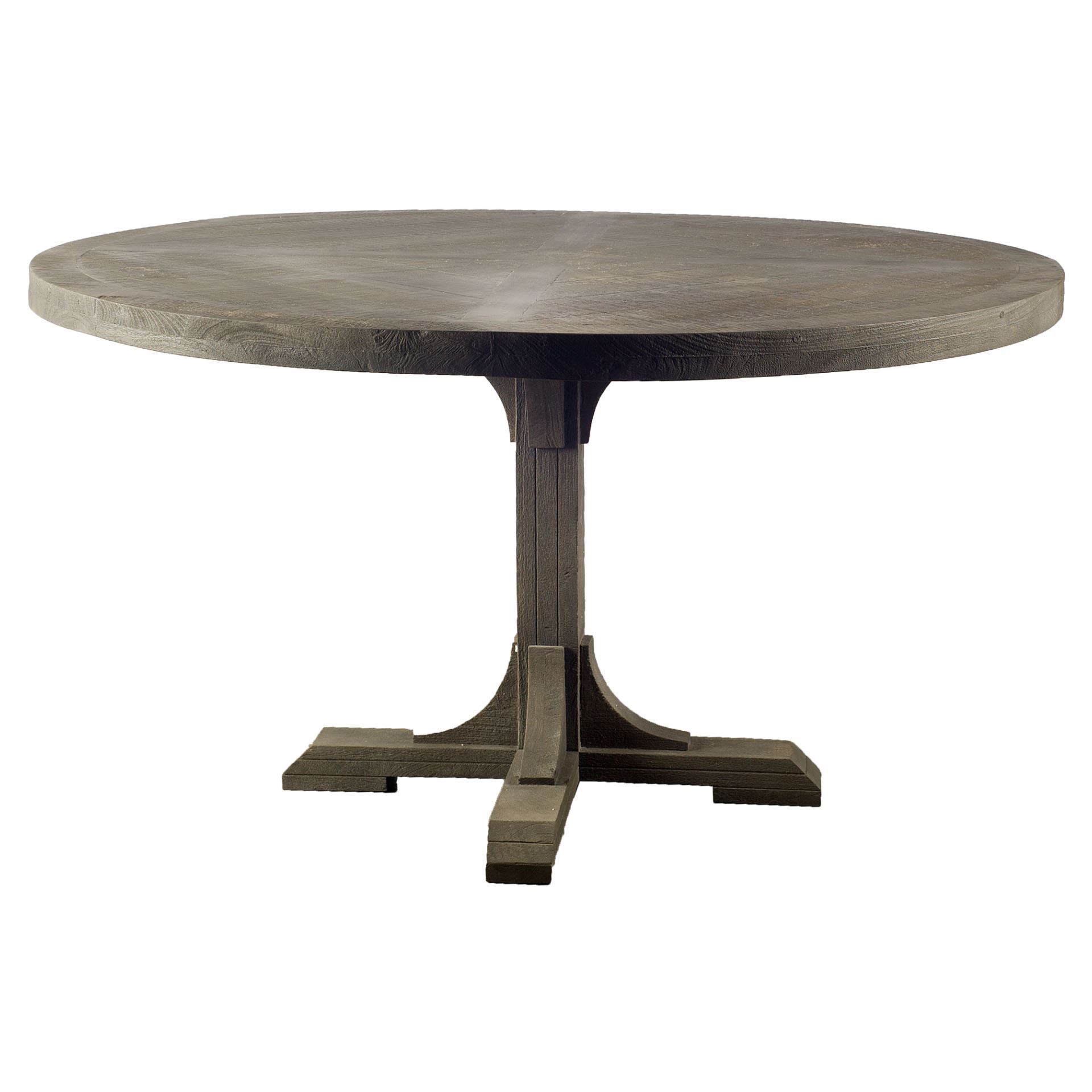 54" Circular Solid Wood Top with Pedestal Style Base Dining Table