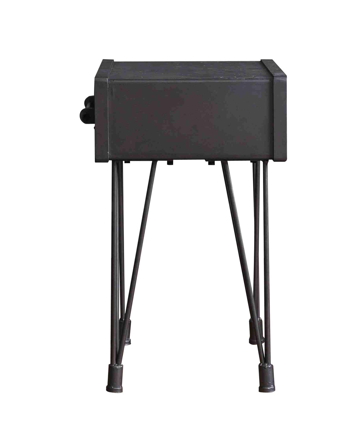 13.8" x 18.5" x 23.2" Charcoal 1 Drawer Wooden End Table
