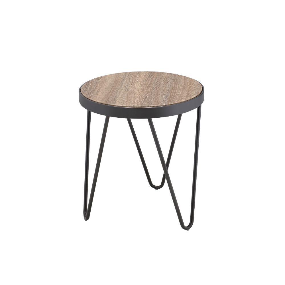 16.73" X 16.73" X 18.11" Weathered Gray Oak End Table