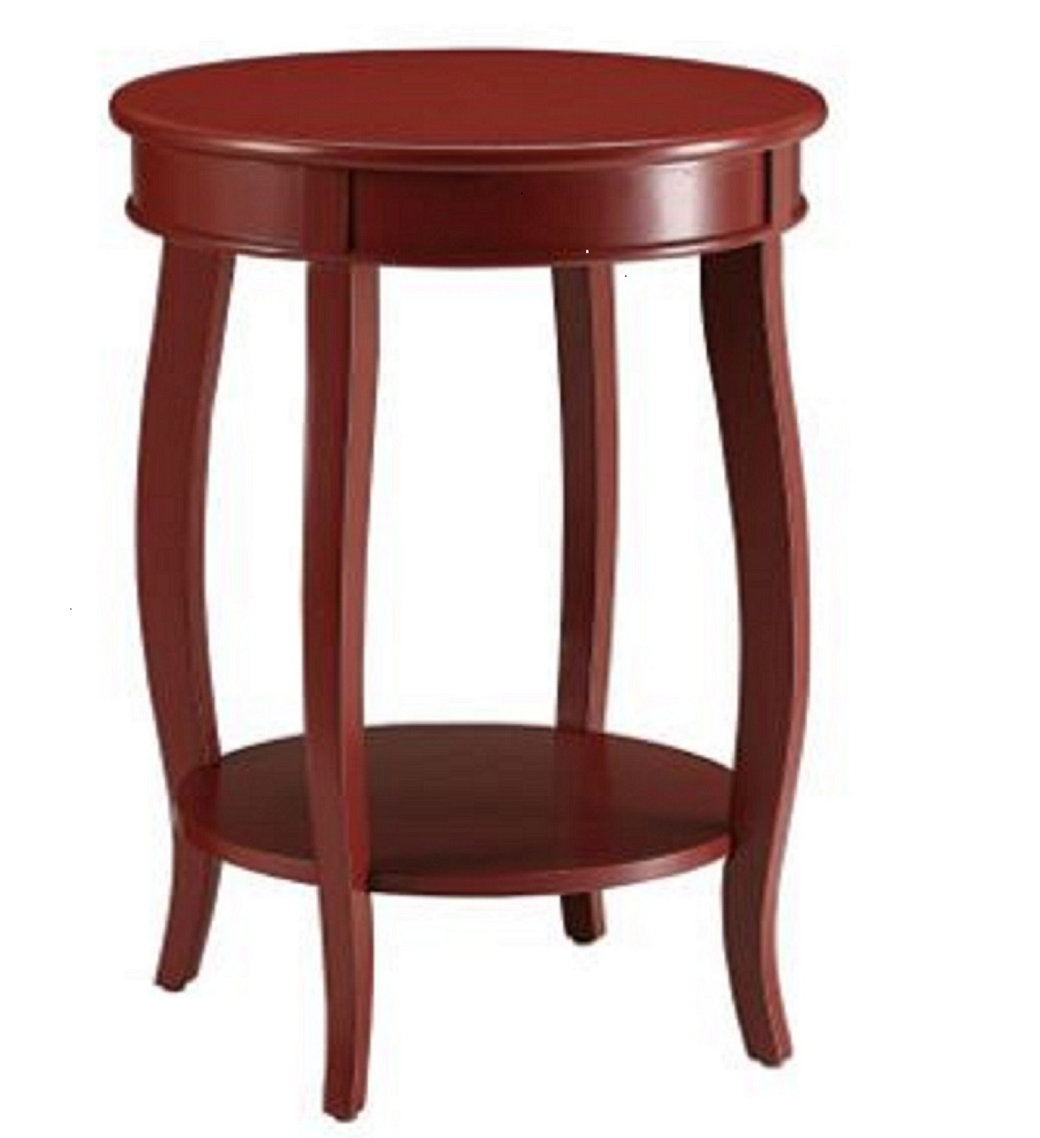 18" X 18" X 24" Red Solid Wood Leg Side Table
