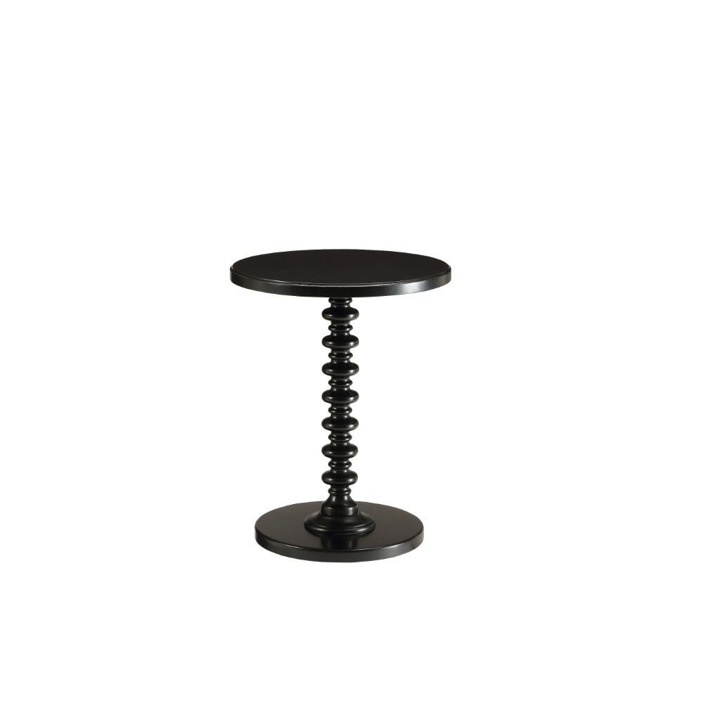 17" X 17" X 22" Black Solid Wood Leg Side Table