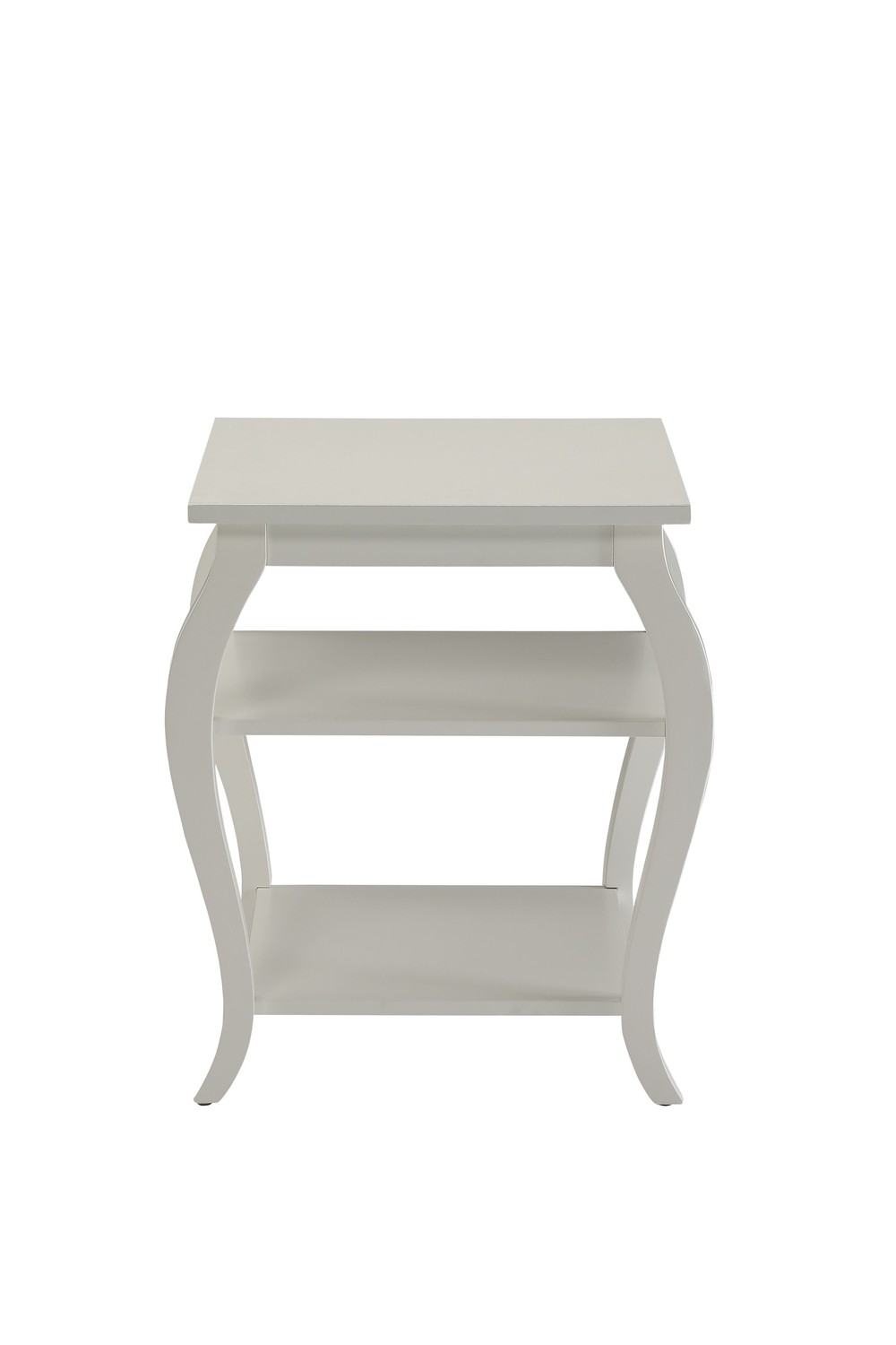 20" X 18" X 23" White Solid Wood Leg End Table