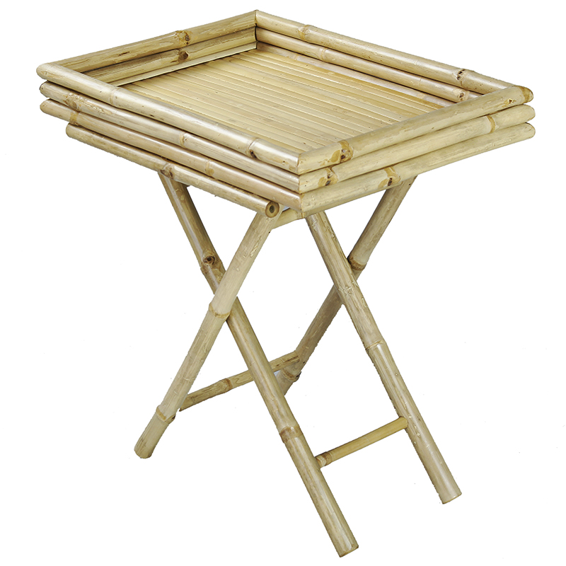 24" X 16" X 25" Natural Bamboo Natural Bamboo Folding Tray Table