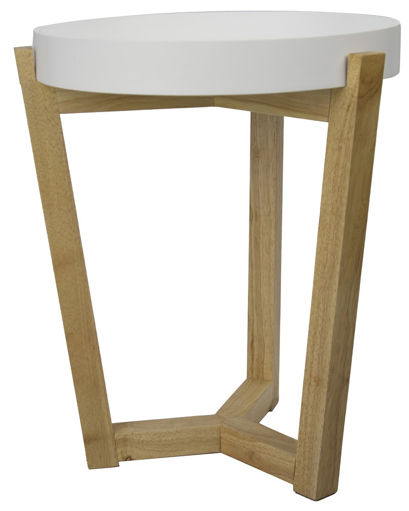 16" X 16" X 20" White MDF Wood End Table