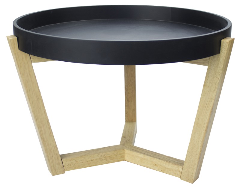 22" X 22" X 16" Black MDF Wood Coffee Table