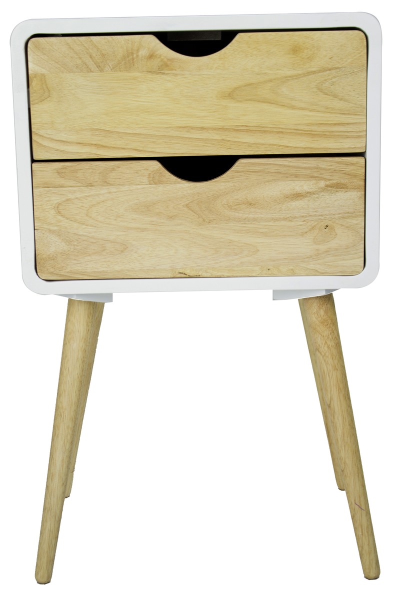 16" X 12" X 26" White MDF Wood End Table with Drawer