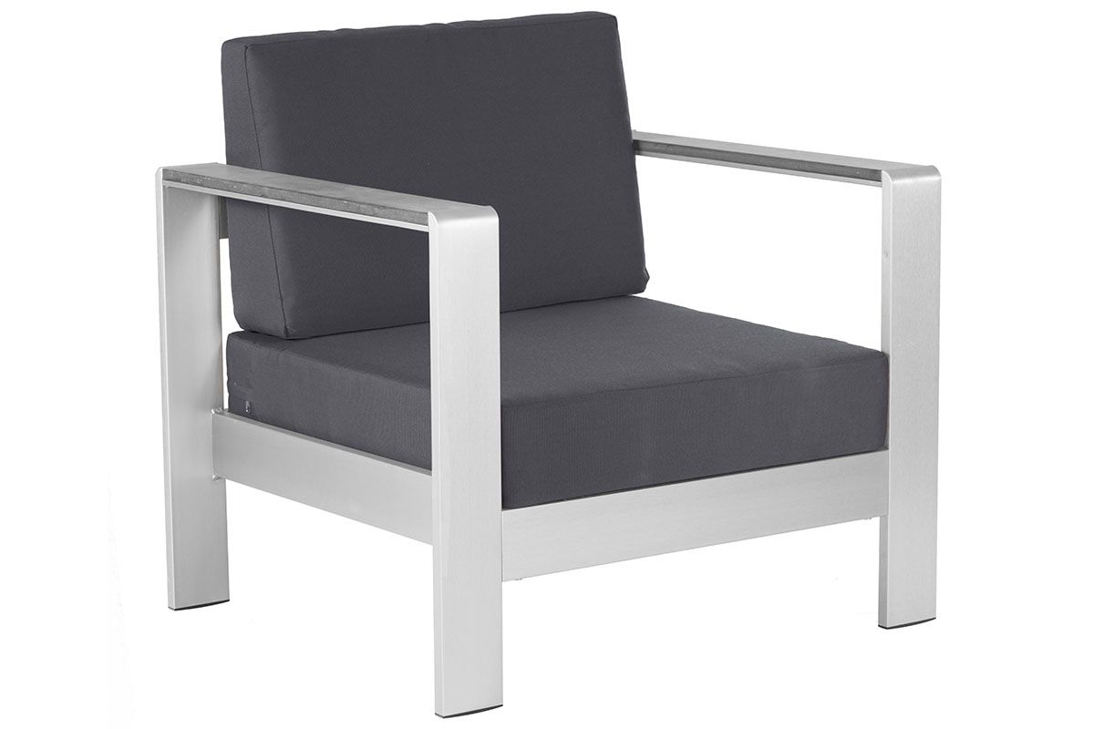 24.5" X 26.5" X 22" Dark Gray Cushion Arm Chair