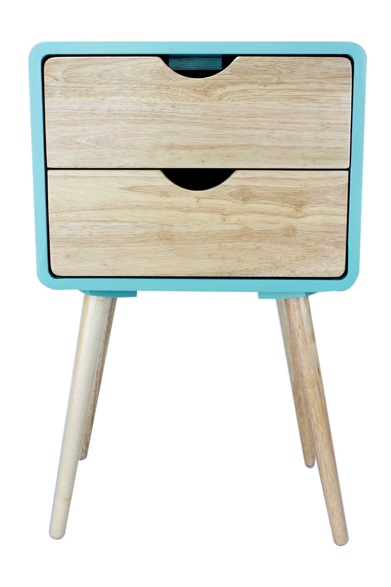 16" X 12" X 26" Aqua MDF Wood End Table with Drawers