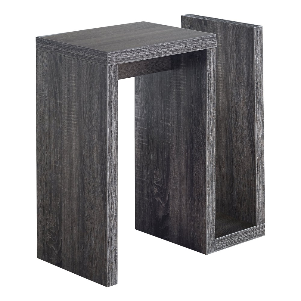 11.5" x 23.5" x 24" Grey Finish Hollow Core Accent Table