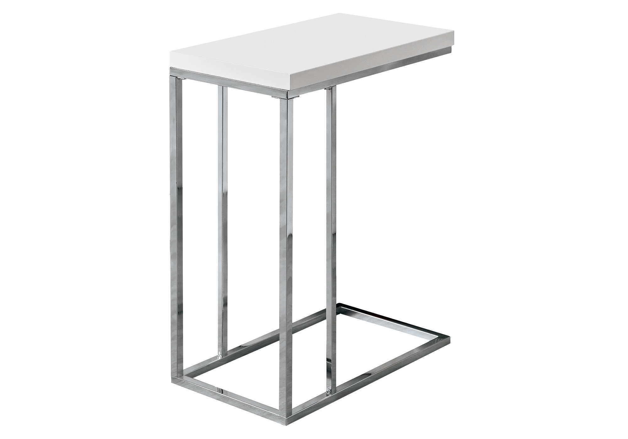 18.25" x 10.25" x 25.25" White Particle Board Metal Accent Table