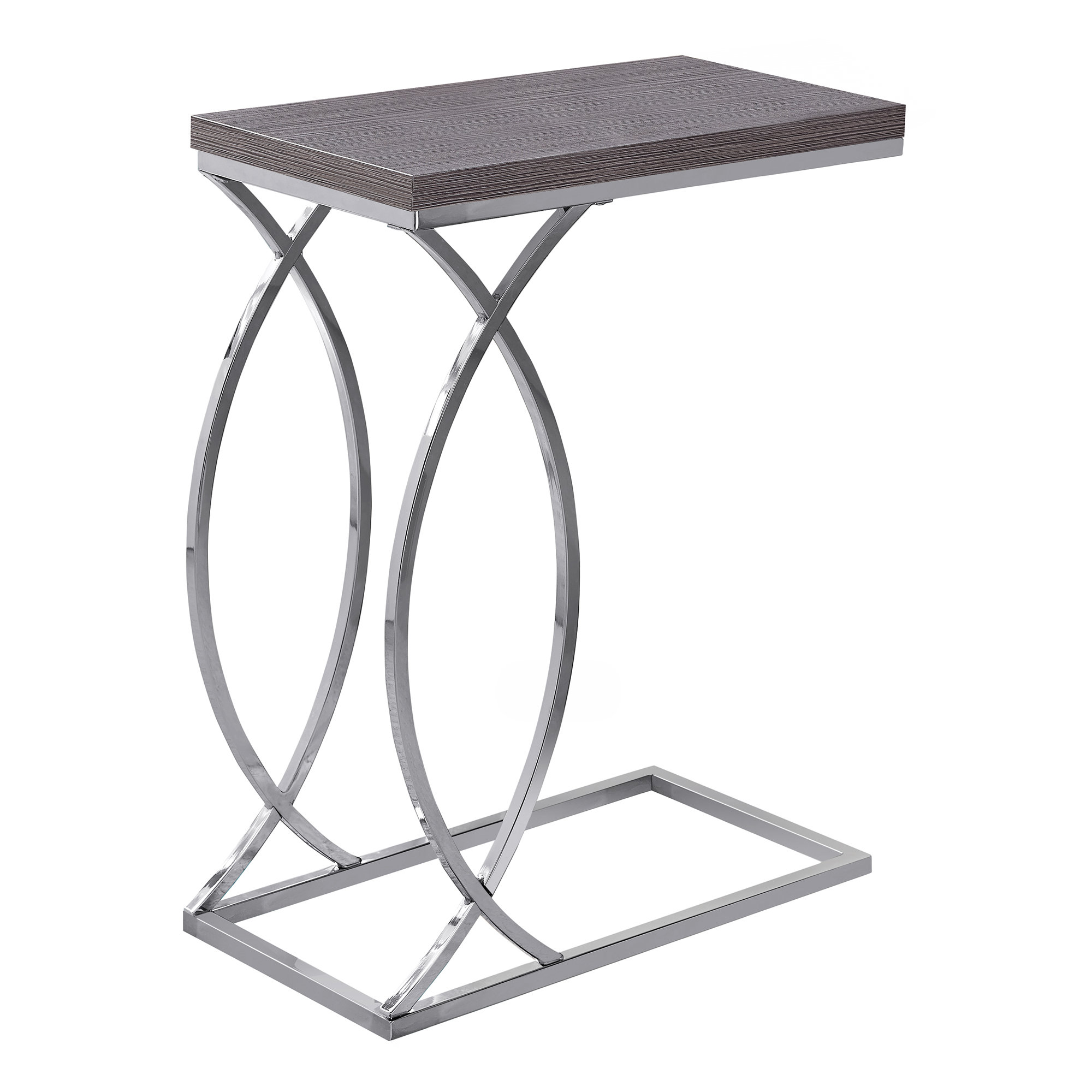 18.25" x 10.25" x 25" Grey Mdf Laminate Metal Accent Table