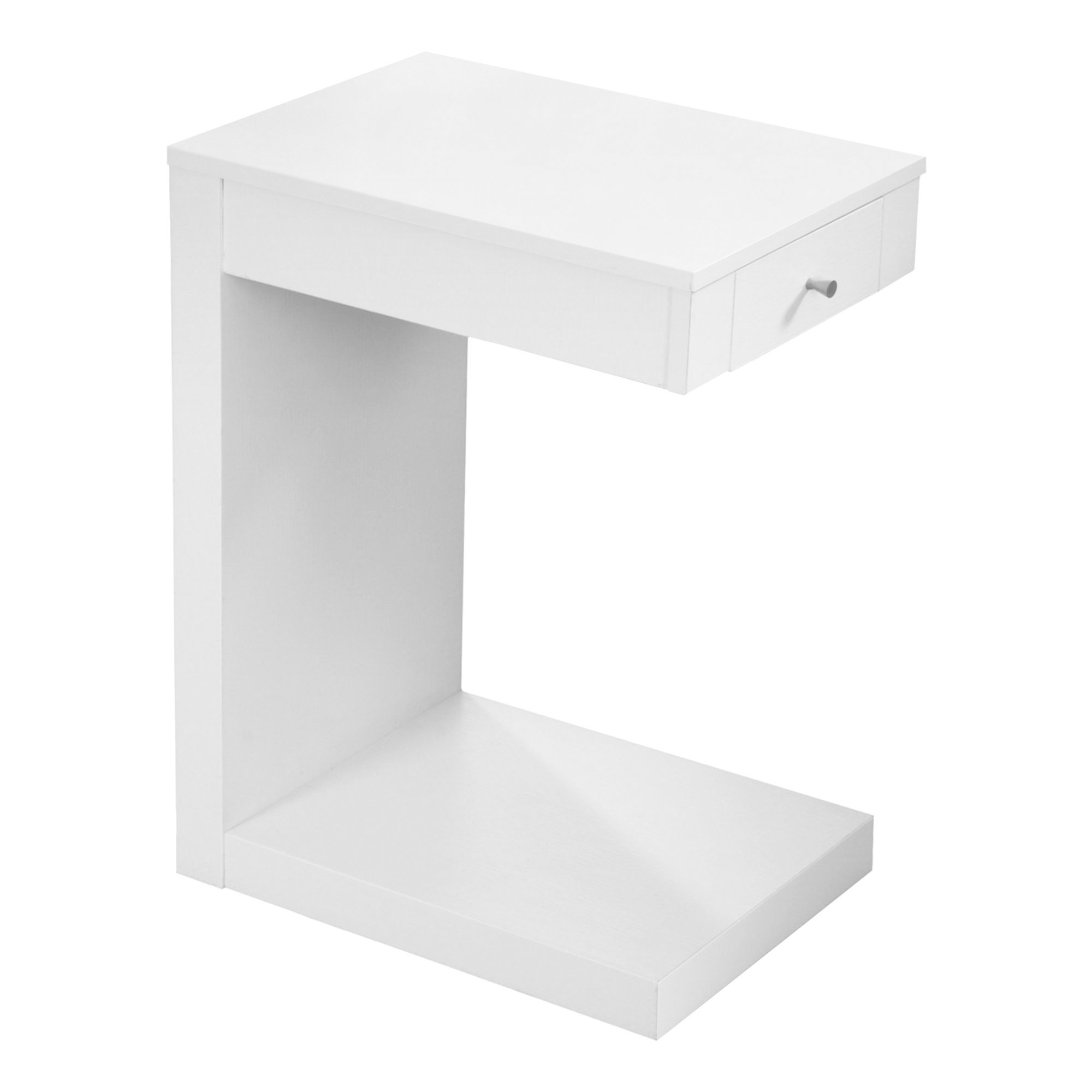 18.25" x 12" x 24" White Finish Hollow Core Accent Table