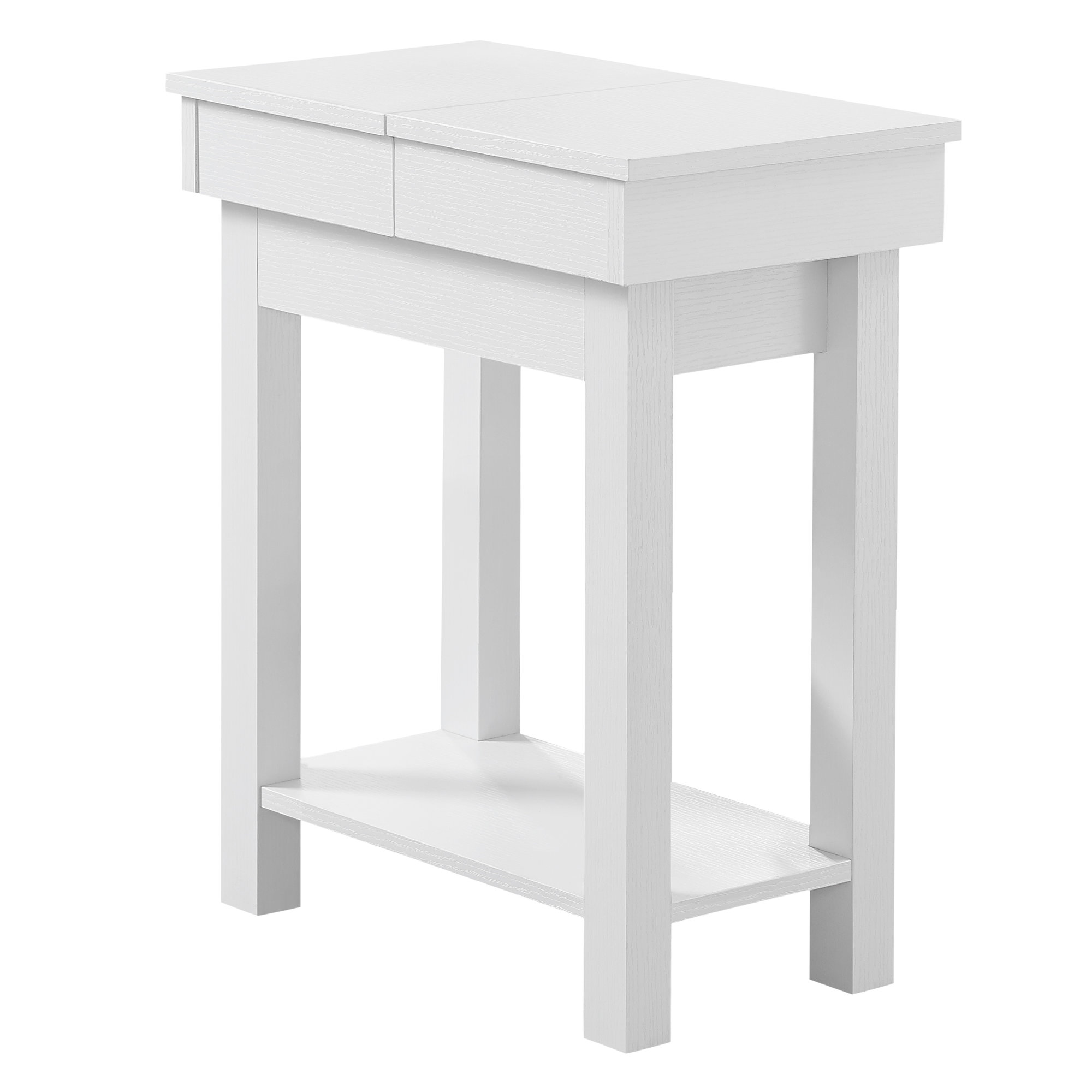 20" x 11.75" x 24" White Finish Hollow Core Storage Accent Table