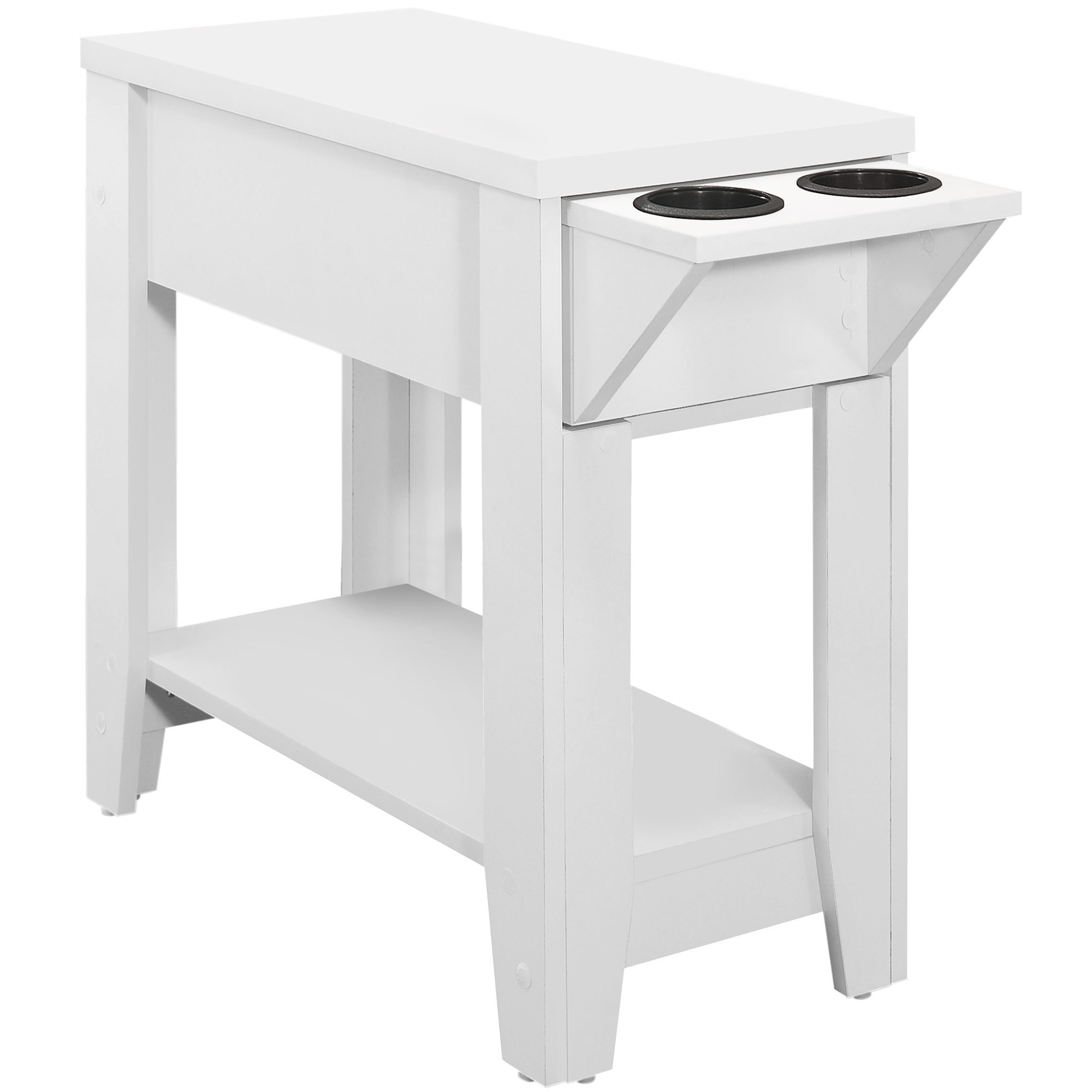 24" x 11.5" x 24" White Finish Hollow Core Accent Table