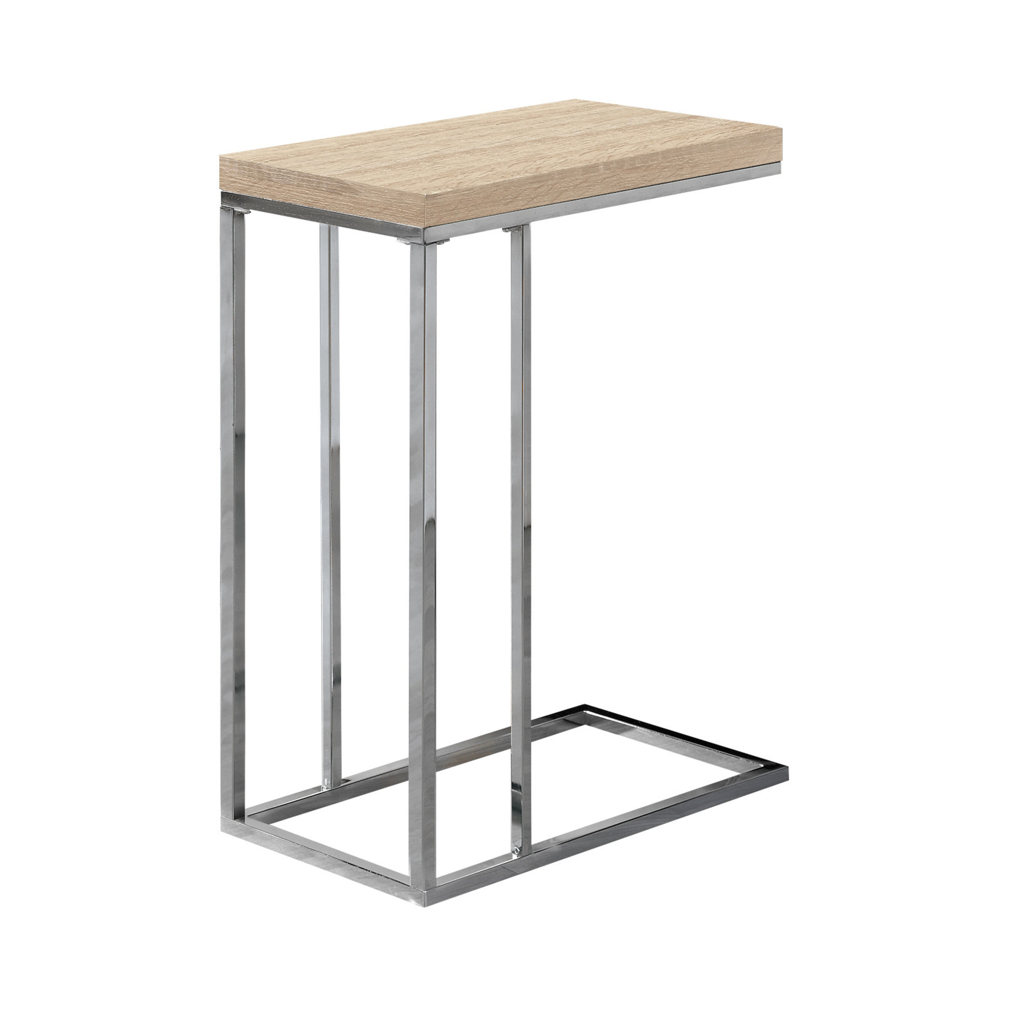 18.25" x 10.25" x 25.25" Natural Particle Board Metal Accent Table