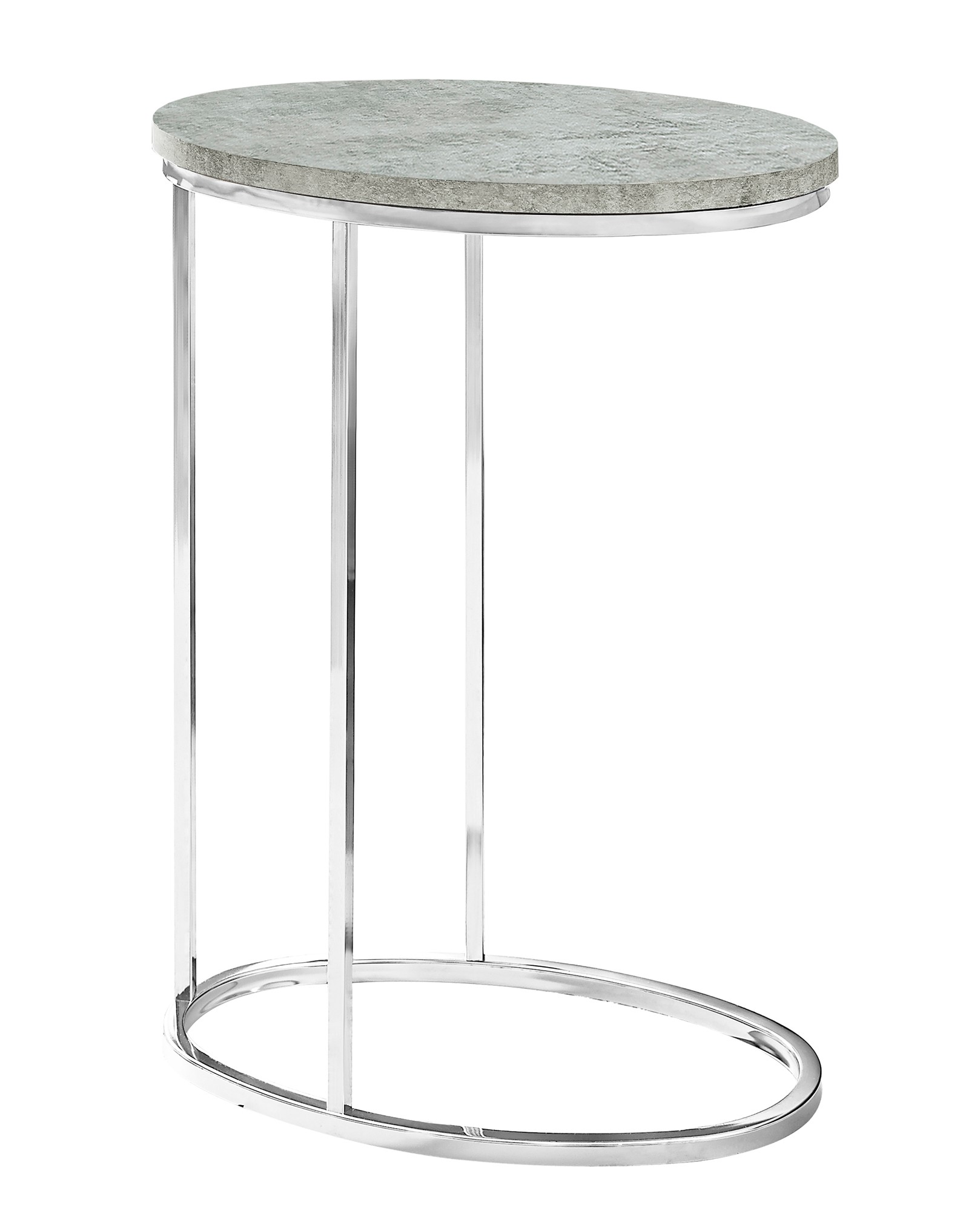 18.5" x 12" x 25" Grey Particle Board Laminate Metal Accent Table