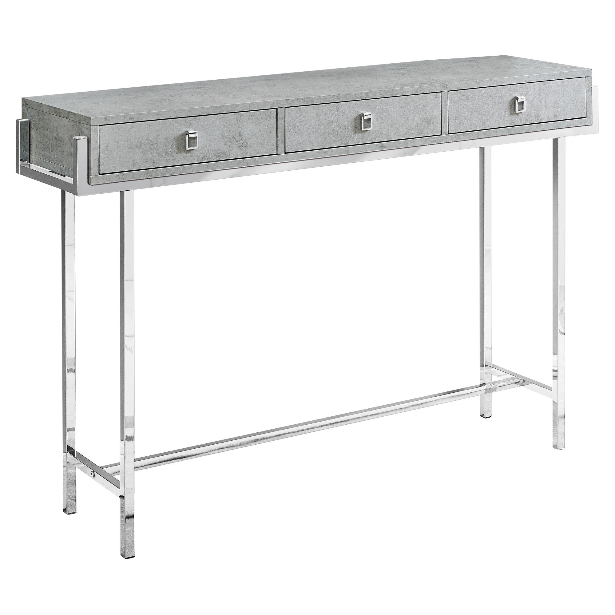12" x 48" x 31.75" Grey Particle Board Metal Accent Table