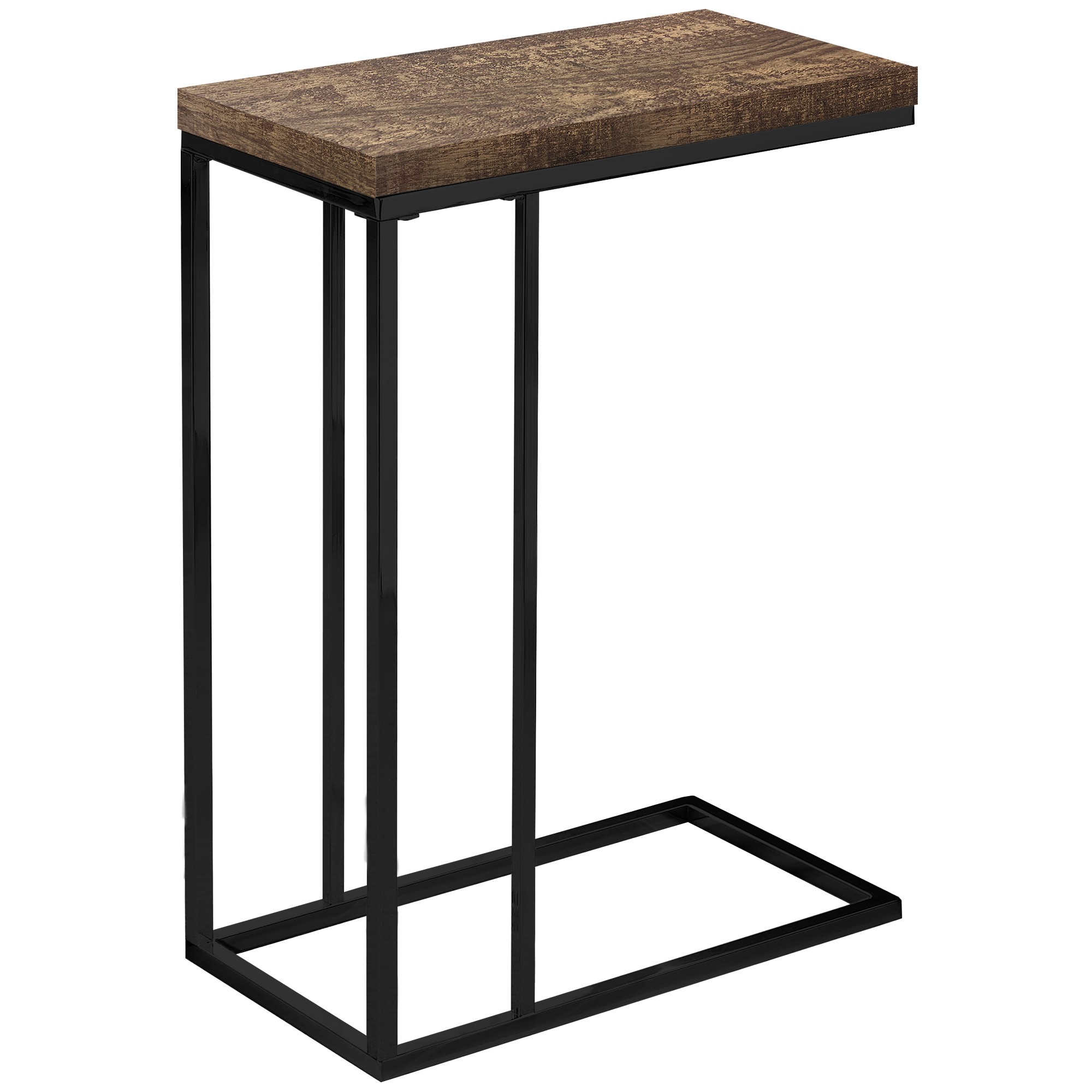 18.25" x 10.25" x 25.25" BrownBlack Particle Board Metal Accent Table