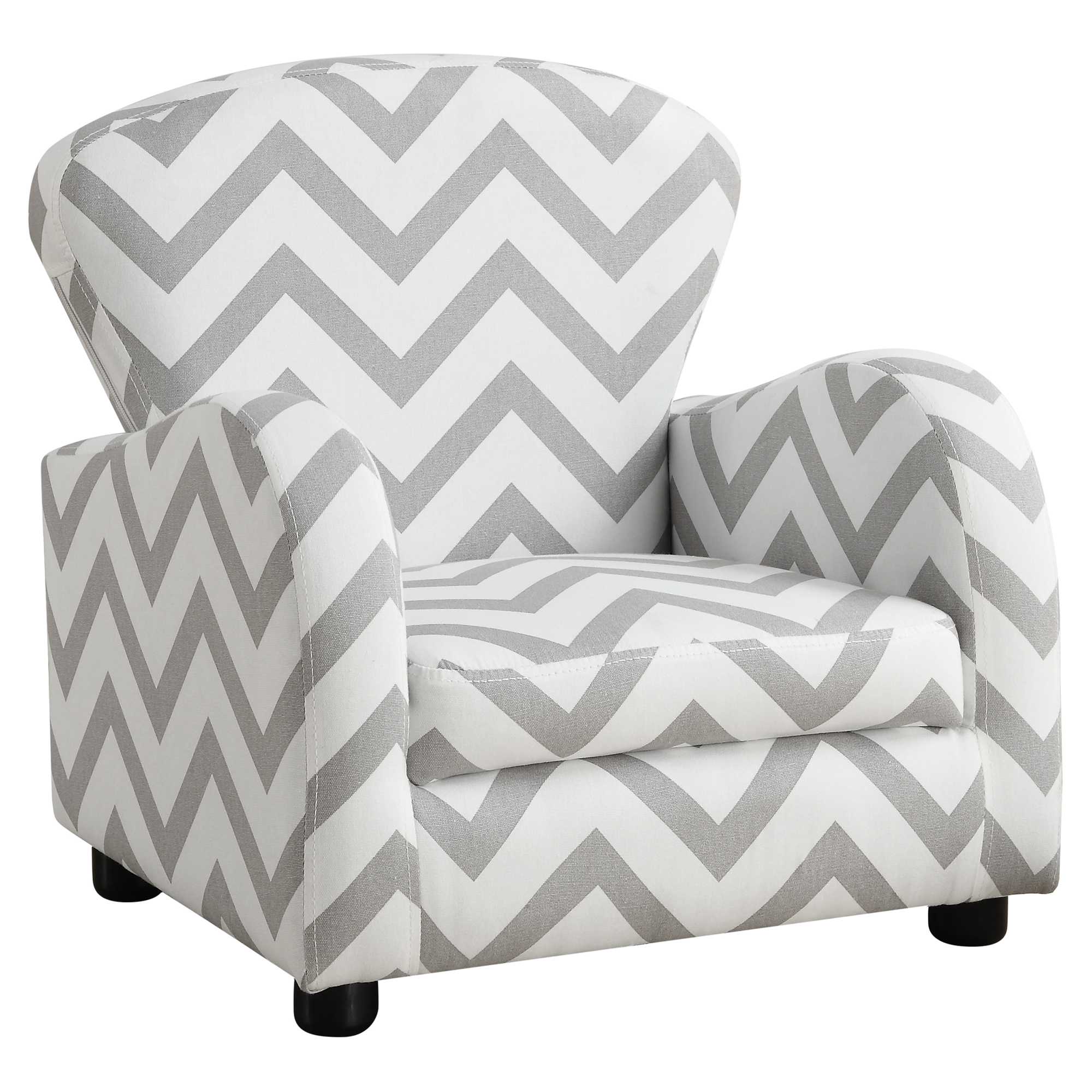 18.5" x 20" x 20" Grey and White Cotton Polyester Chair