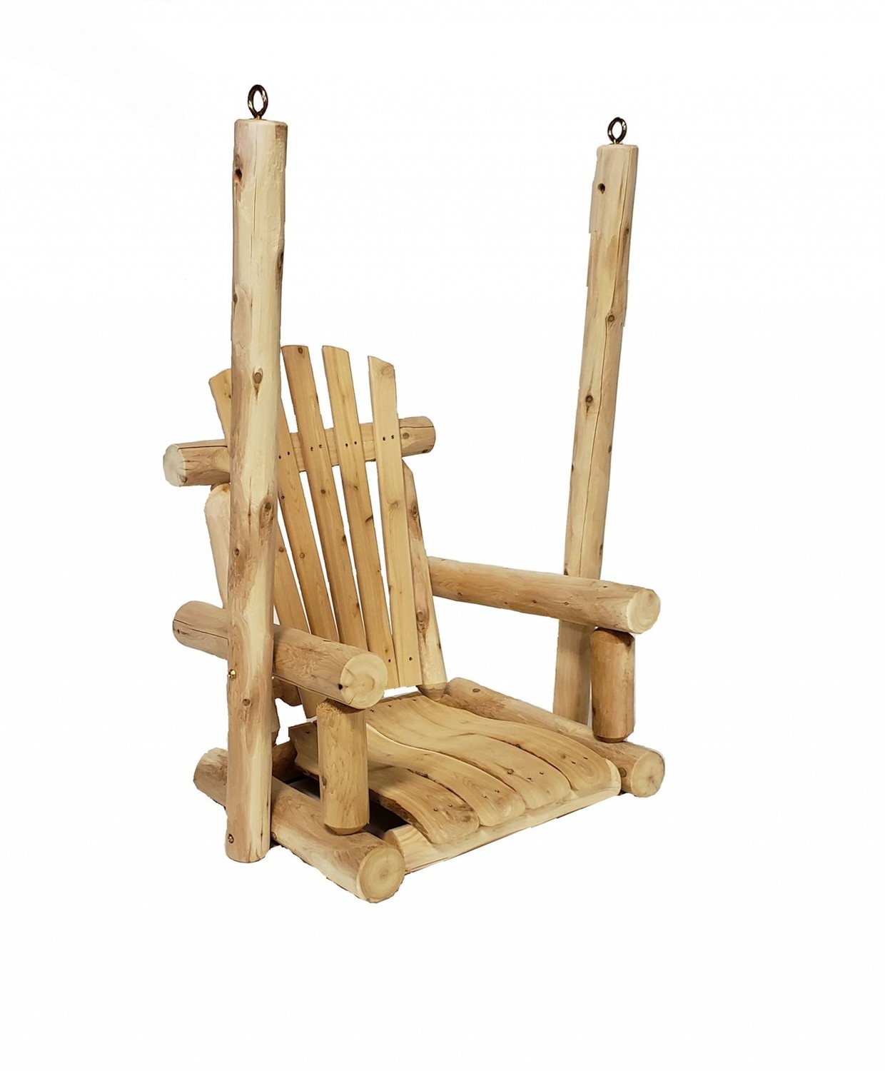 31" X 24" X 47" Natural Wood Single Chair Porch Swing