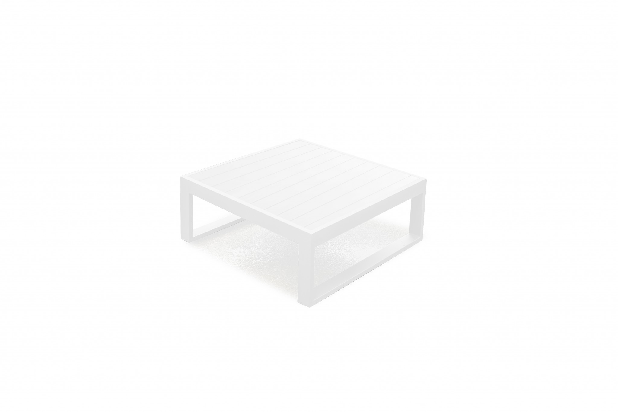 29.5" X 29.5" X 12" White Aluminum Coffee Table