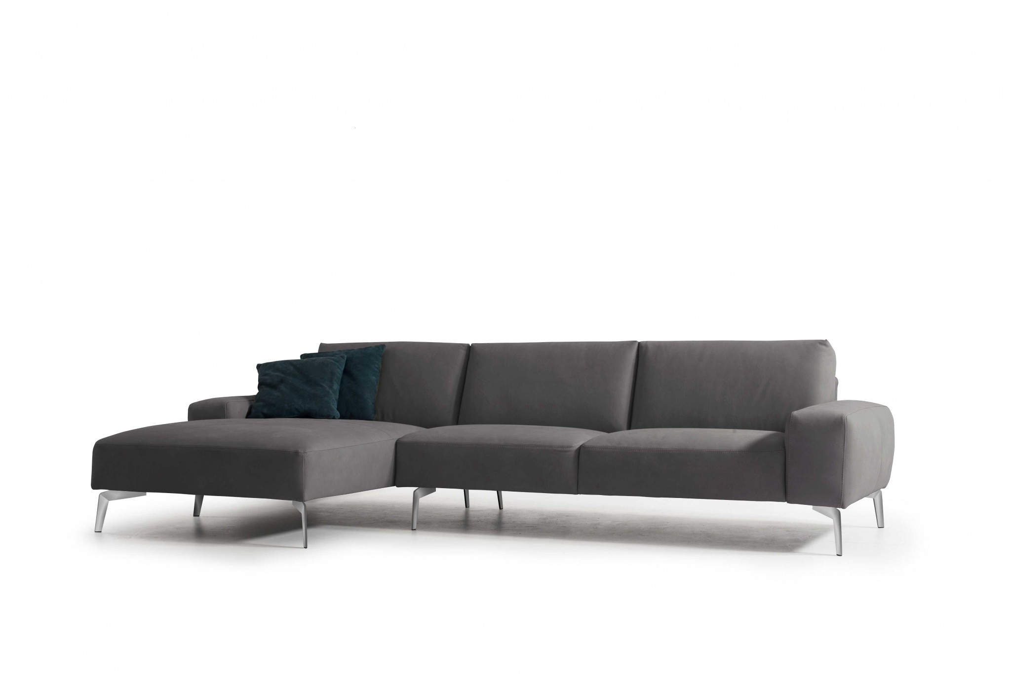 122" X 67" X 33" Dark Gray Leather Sectional