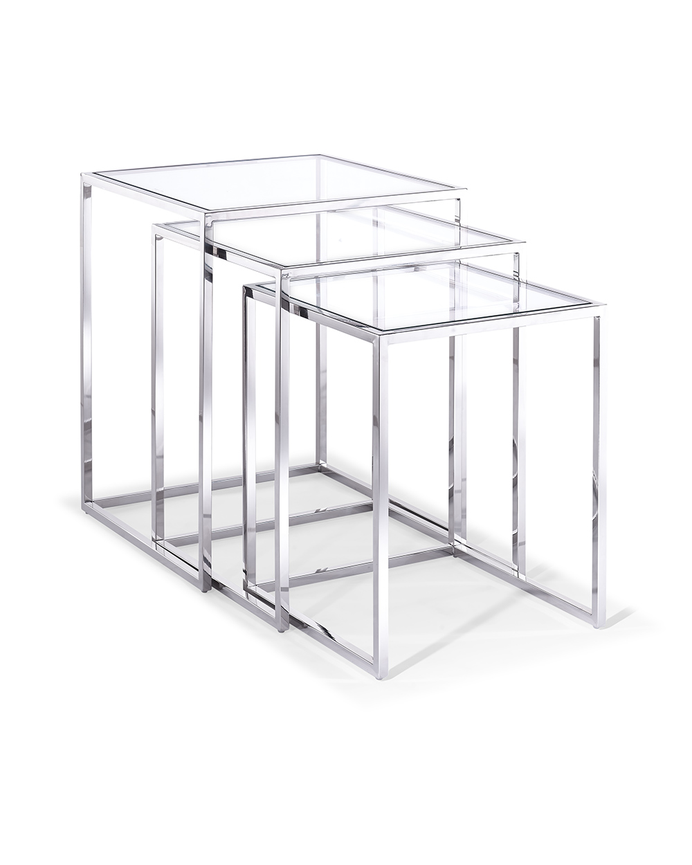 18" X 18" X 22" Clear Stainless Steel Side Table