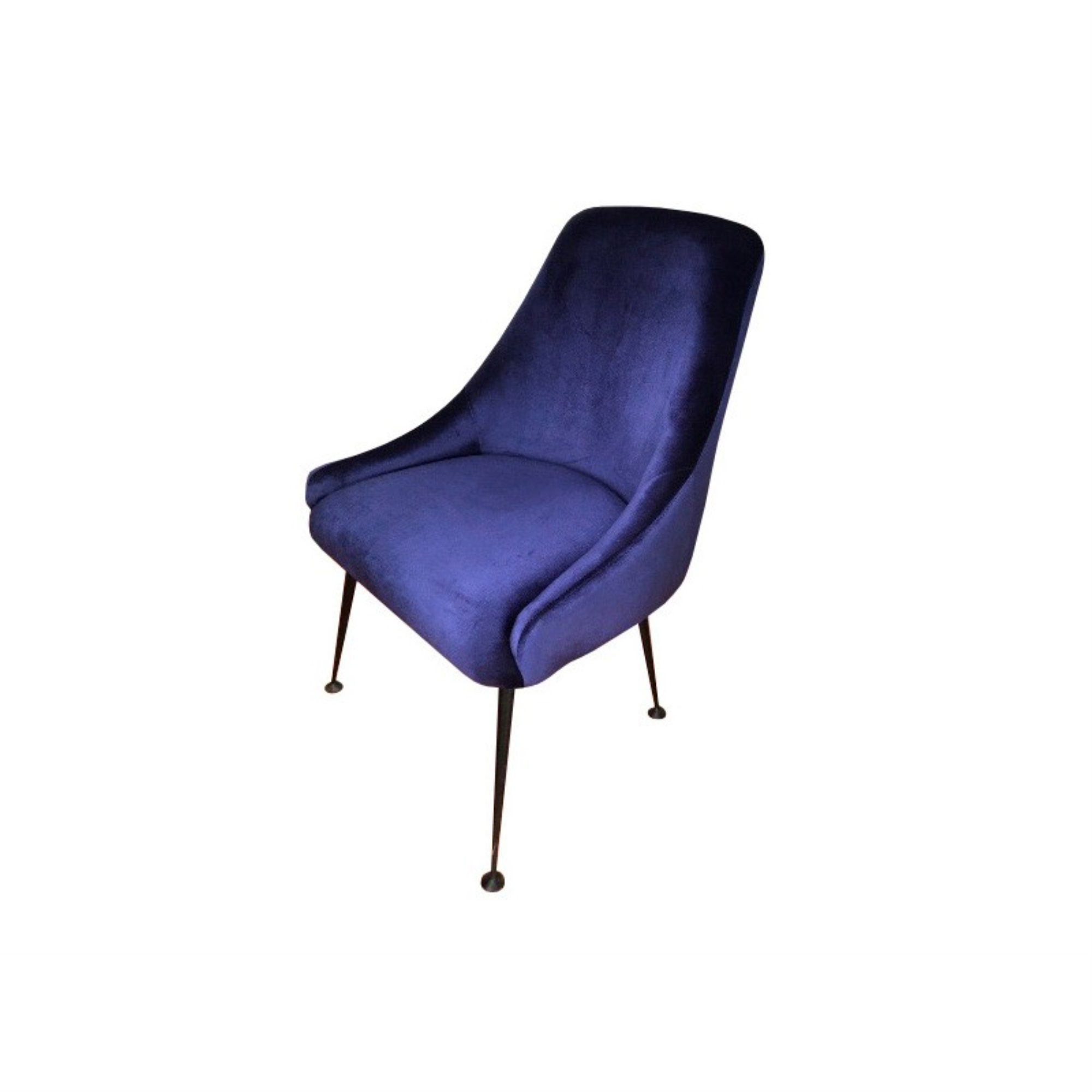 23" X 25" X 35" Cobalt Blue And Matte Black Metal Chair