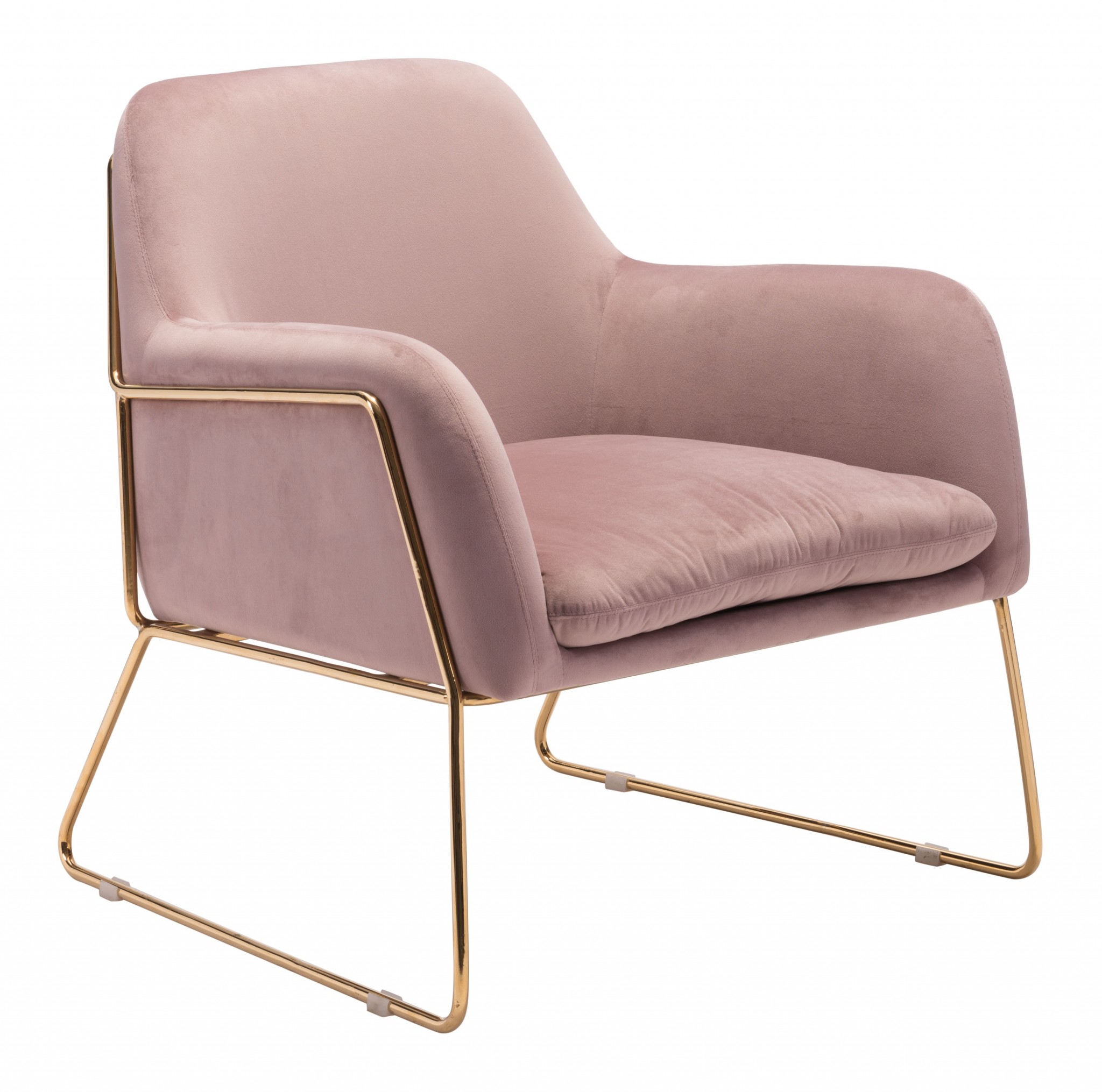 Nadir Arm Chair Pink & Gold