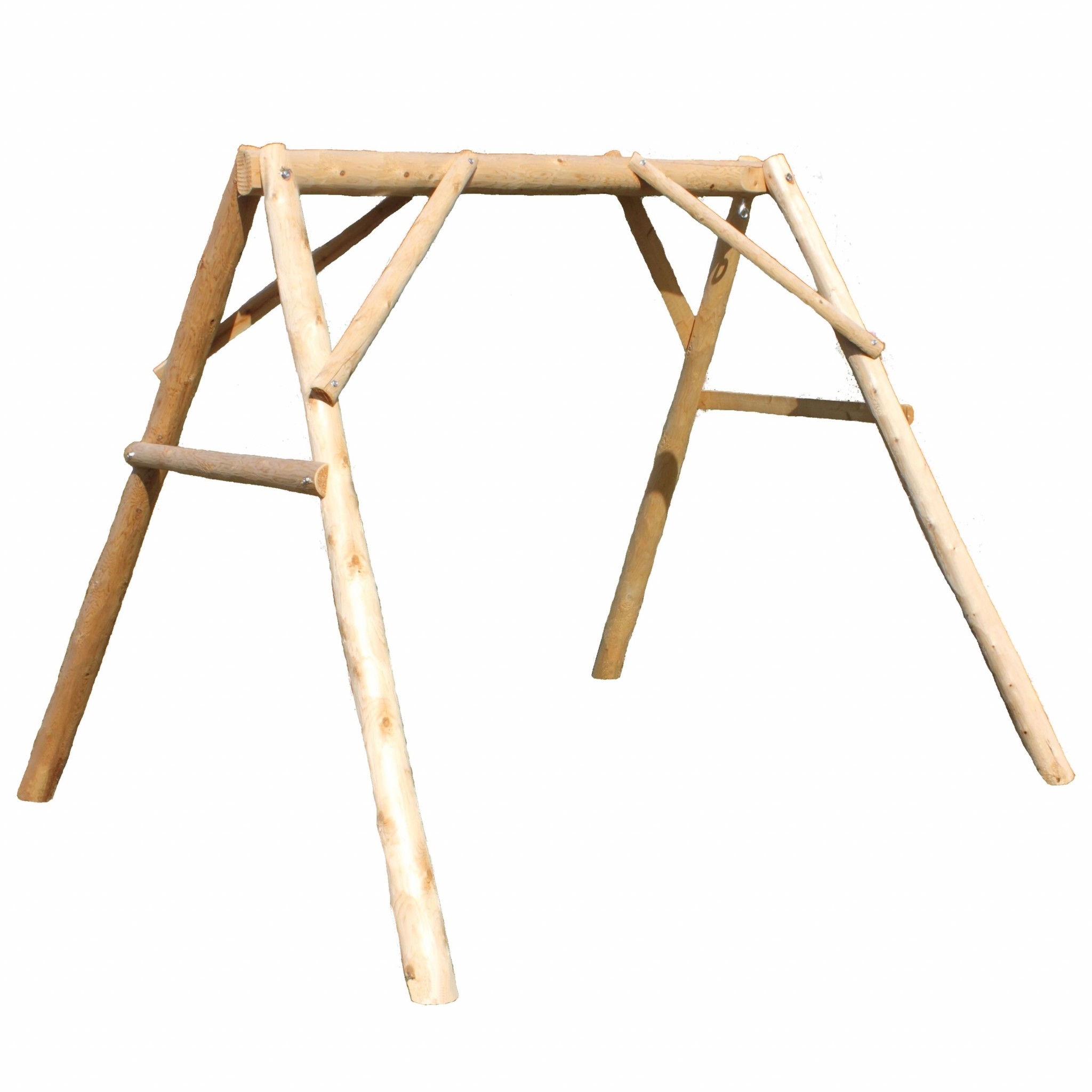 87" X 70" X 65" Natural Wood Double Swing A-Frame