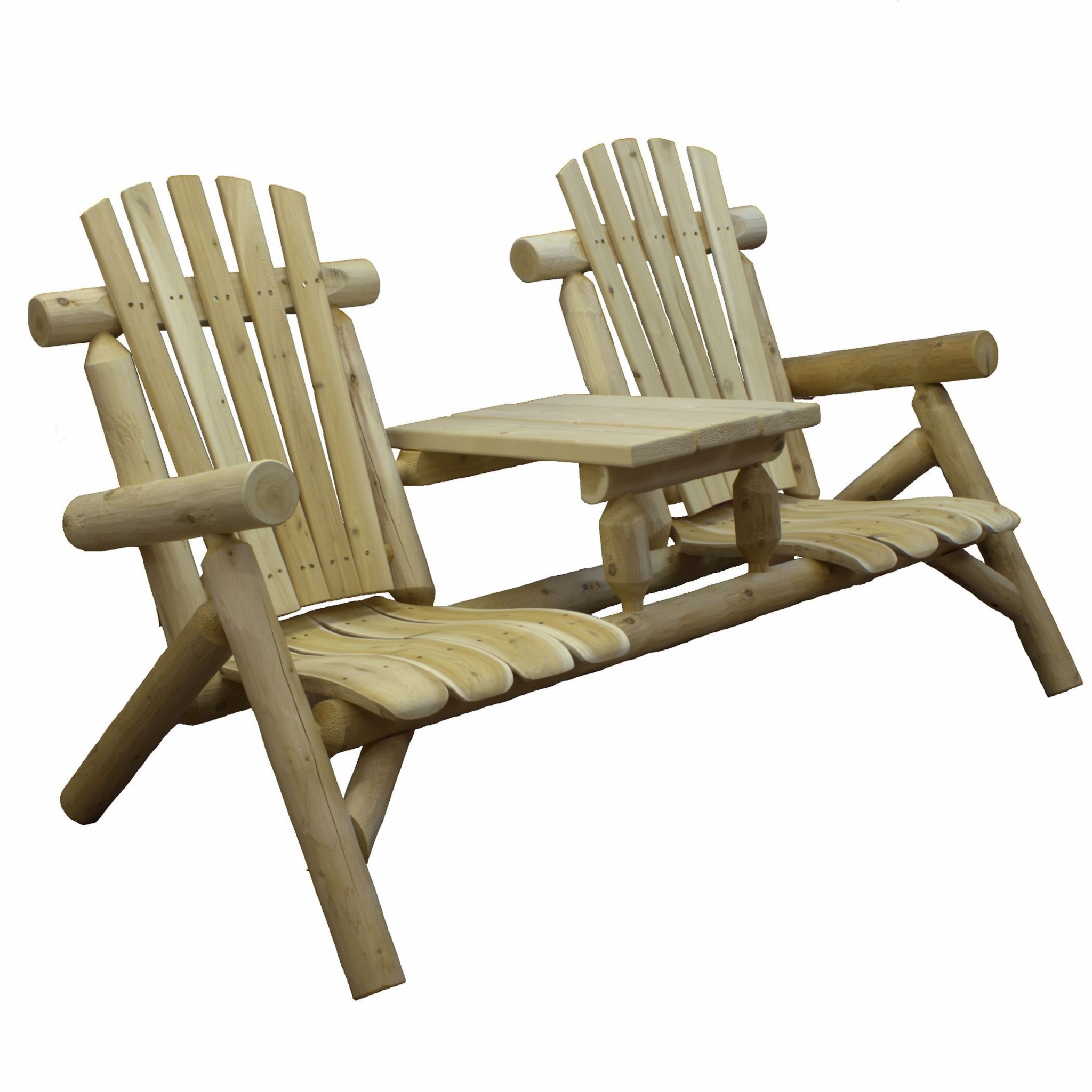 66" X 30" X 39" Natural Wood Tete-A-Tete Chair