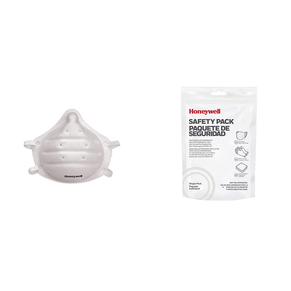 Honeywell Molded Cup N95 Respirator Mask - Recommended for: Face, Grinding, Sanding, Woodworking, Masonry, Drywall, Home, Sweepi