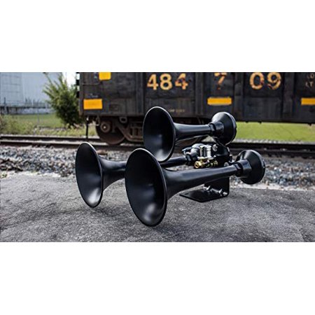Hornblasters 3 Horn Train Blk Outlaw Black Includes Valve