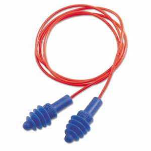Howard Leight AirSoft Polycord Earplugs - Corded, Comfortable - Noise Protection - Thermoplastic Elastomer (TPE) - Red - 100 / B