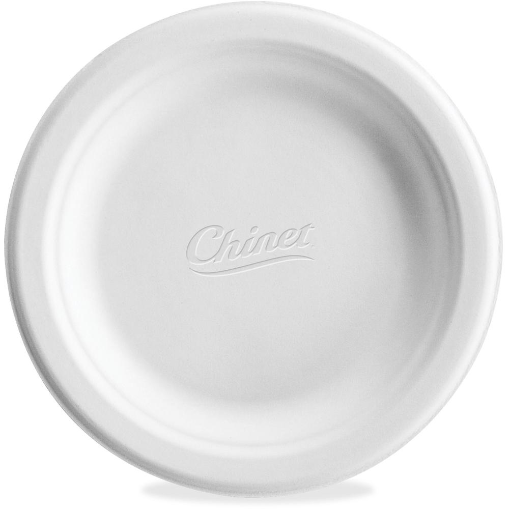 Huhtamaki 6" Round Plate - Food - Disposable - Microwave Safe - White - Molded Fiber, Paper Body - 1000 Pack