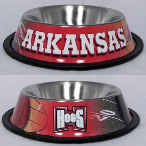 10 x 2 Arkansas Razorbacks Dog Bowl - Stainless