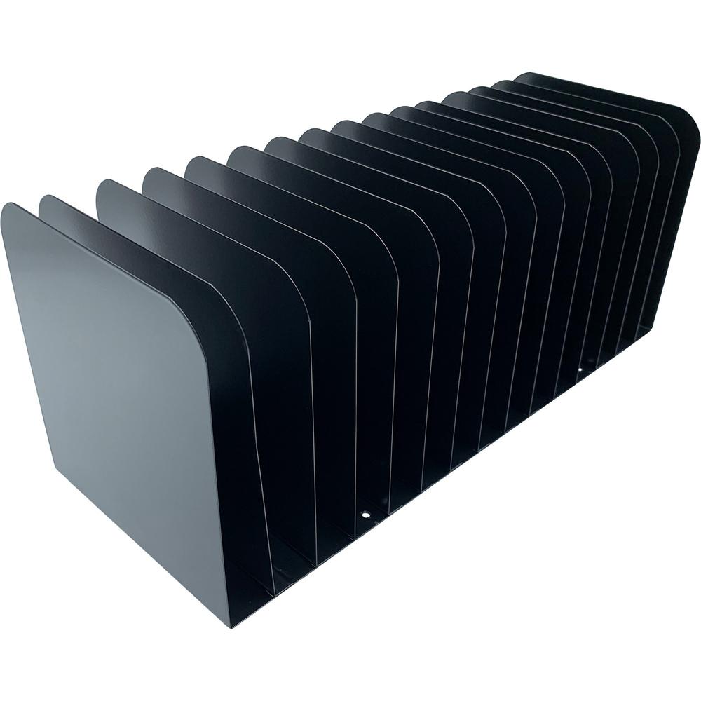 Huron 15-slot Vertical Message Rack - 15 Compartment(s) - 6.5" Height x 16" Width x 16.3" Depth - Durable - Black - Steel - 1 Ea