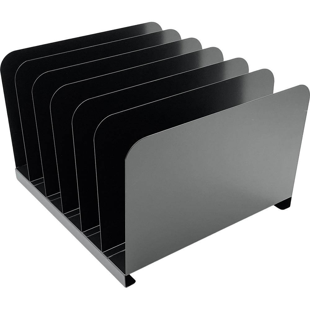 Vertical Desk Organizer - 6 Compartment(s) - 8" Height x 11" Width x 12" Depth - Durable -- Steel