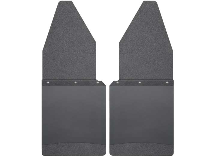 88-C FORD KICK BACK MUD FLAPS FRONT 12IN WIDE - BLACK TOP AND BLACK WEIGHT