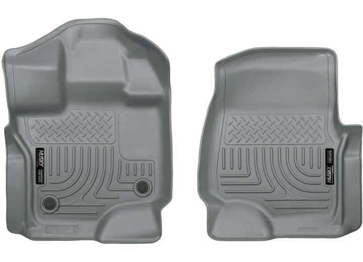 15-C F150 SUPERCREW/SUPERCAB FRONT FLOOR LINERS WEATHERBEATER SERIES GREY