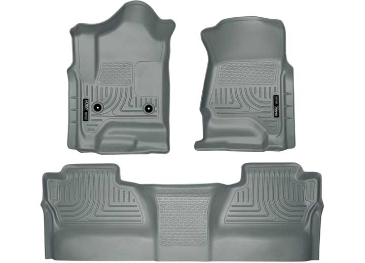 14-17 SILVERADO/SIERRA CREW CAB FRONT/2ND SEAT FLOOR LINERS, 2ND ROW ONLY COVERS FOOTWELL GREY