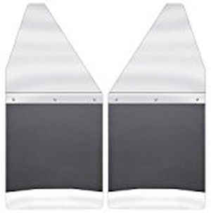 73-16 CHEVROLET,DODGE KICK BACK MUD FLAPS FRONT 12IN WIDE - STAINLESS STEEL TOP