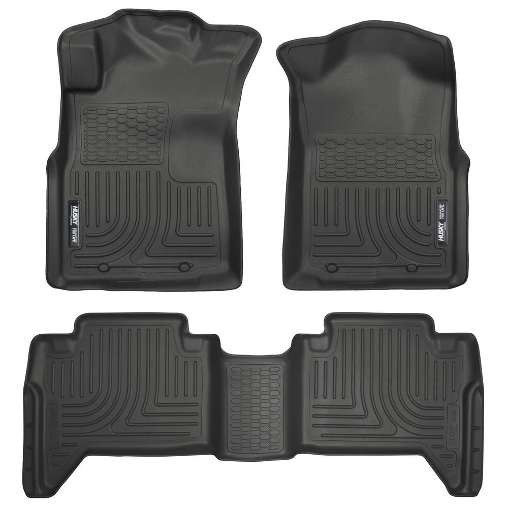 05-15 TACOMA CREW CAB WEATHERBEATER FRONT & 2ND SEAT FLOOR LINERS BLACK