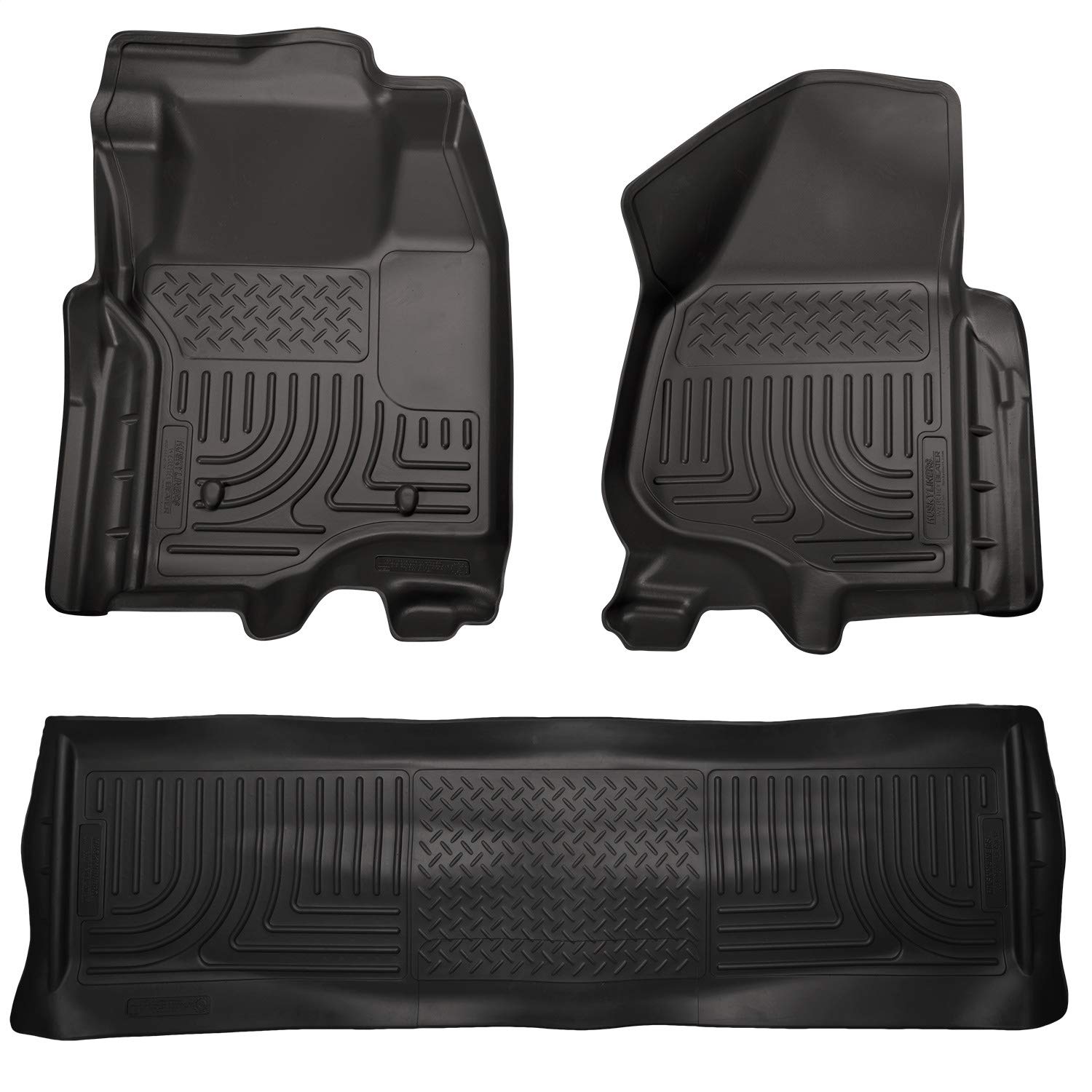 11-12 F250/F350/F450 FORD HD SUPER DUTY CREW CAB W/O MANUAL TRANSFER CASE FRONT/2ND SEAT LINERS BLAC