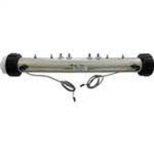 Heater Assembly, HydroQuip, M7, Waterpro, 5.5kW, 230V, 2" x 15"Long, w/(2) Sensors, Tailpieces