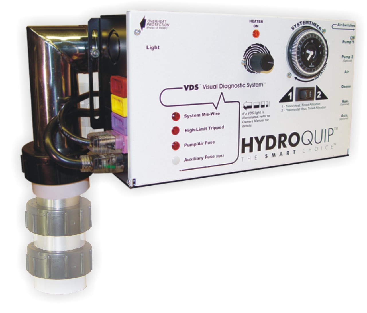 Control System, Air, HydroQuip CS4009US1, Slide, Pump1, Blower or P2 w/Cords