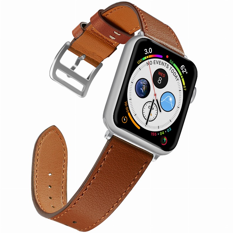  Leather Band for Apple Watch - 42/44mm Brown