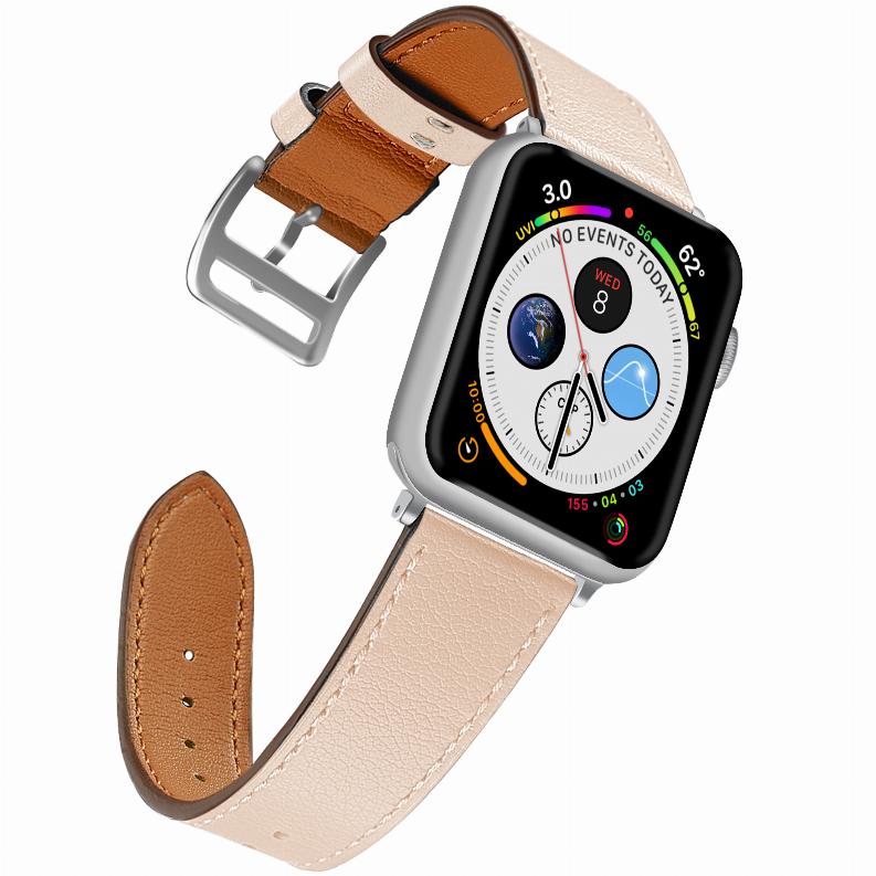  Leather Band for Apple Watch - 42/44mm Beige