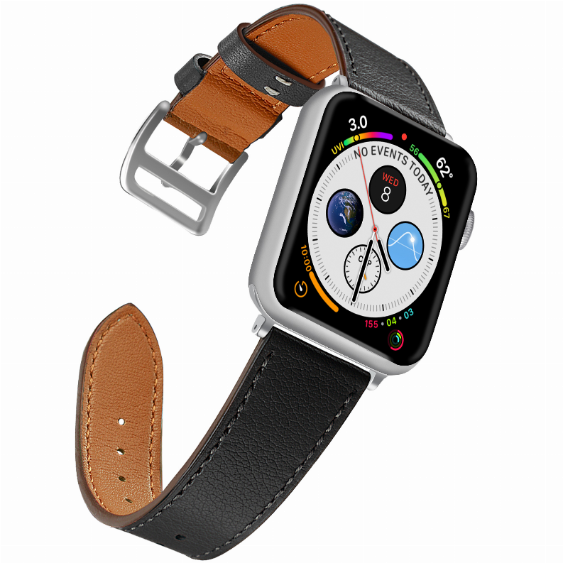  Leather Band for Apple Watch - 42/44mm Black